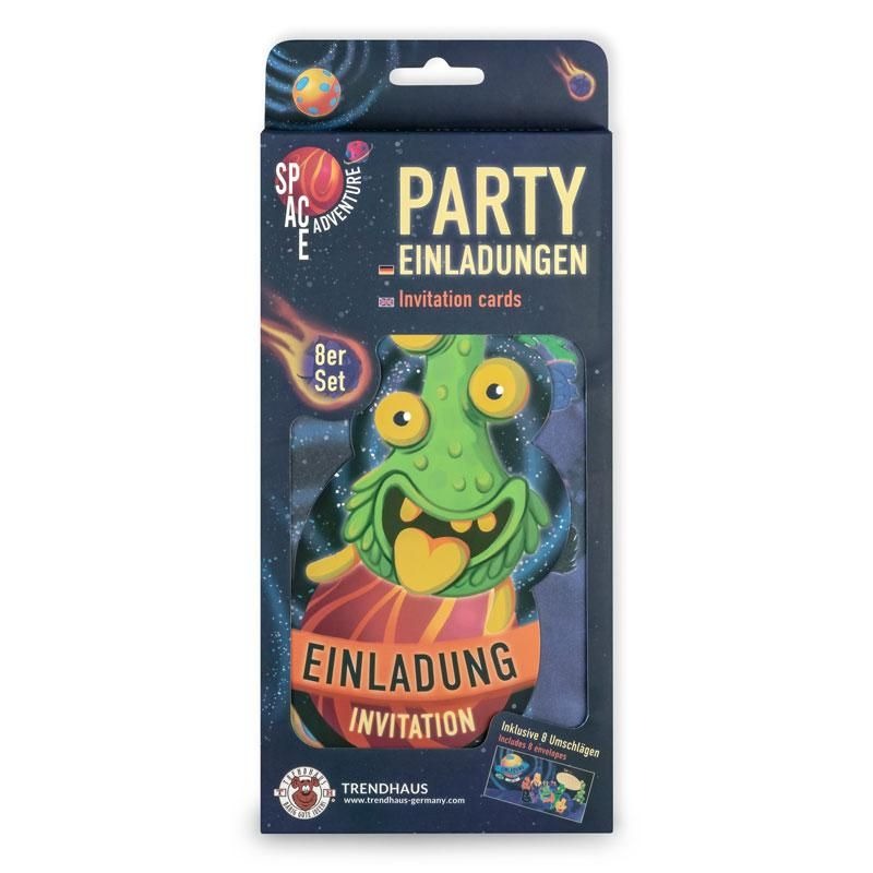 Trendhaus - SPACE ADVENTURE Party-Einladungen 8er-Set