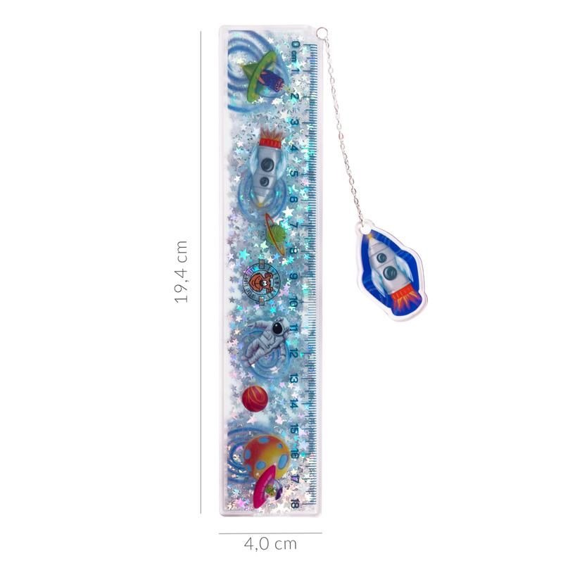 Trendhaus - SPACE ADVENTURE Lineal 18cm & Lesezeichen