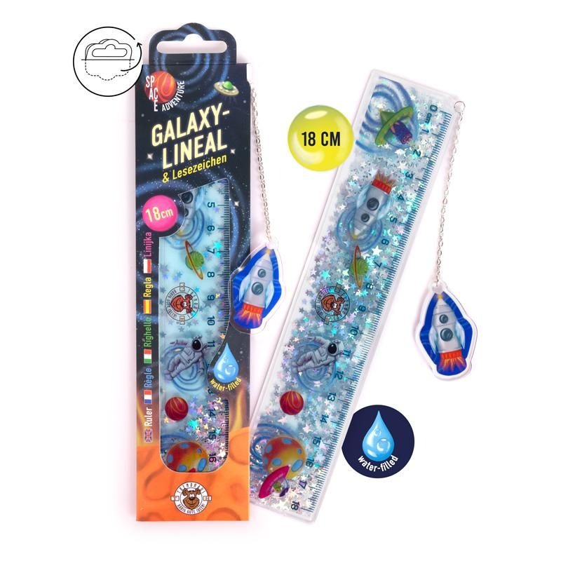 Trendhaus - SPACE ADVENTURE Lineal 18cm & Lesezeichen