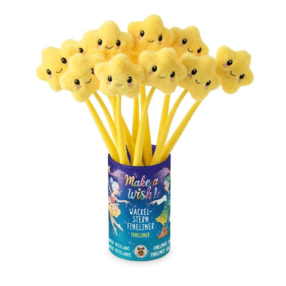 Trendhaus - MAKE A WISH  Fineliner mit Plüsch-Wackelstern – 0,5 mm Strichstärke