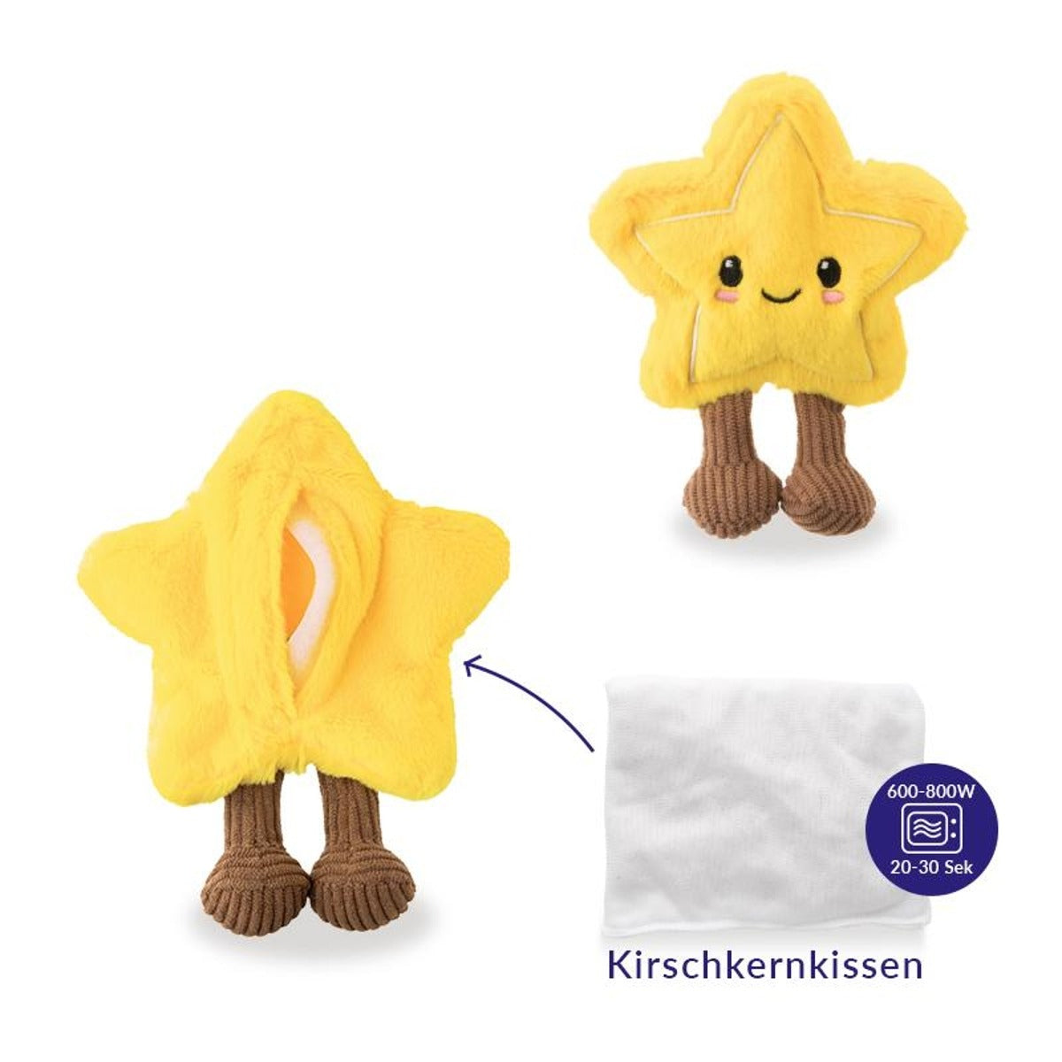 Trendhaus - MAKE A WISH Kuschel-Kirschkernkissen Stern