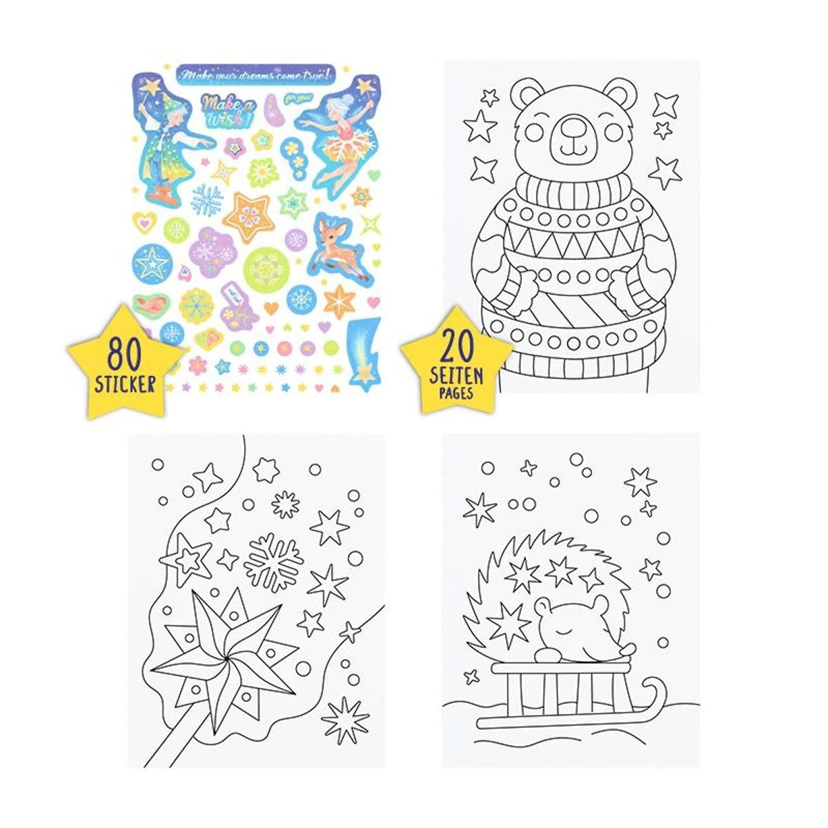 Trendhaus - MAKE A WISH Malbuch inkl. Sticker