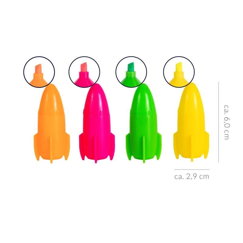 Trendhaus - SPACE ADVENTURE Neon-Highlighter 4er-Set