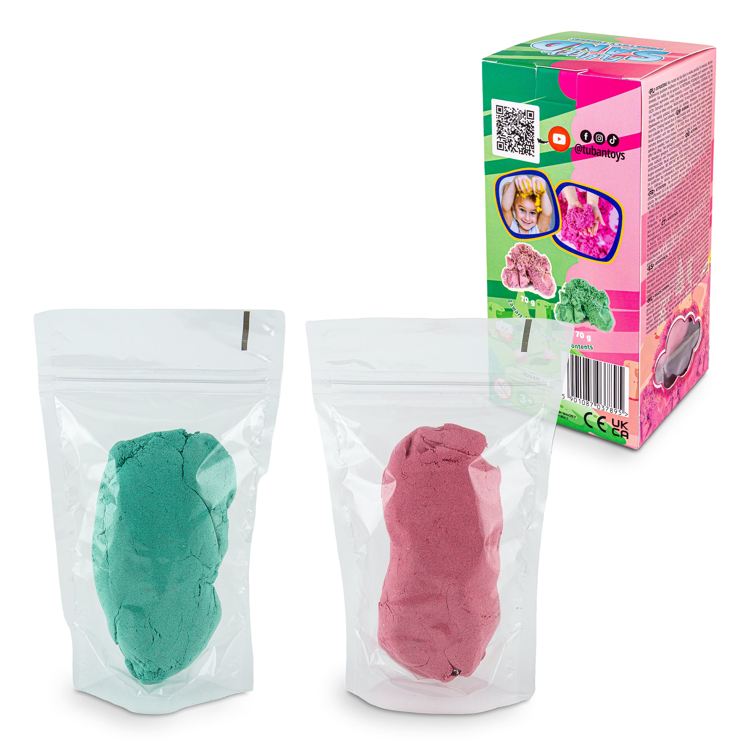 TUBAN - Fluffy Sand Pink & Green