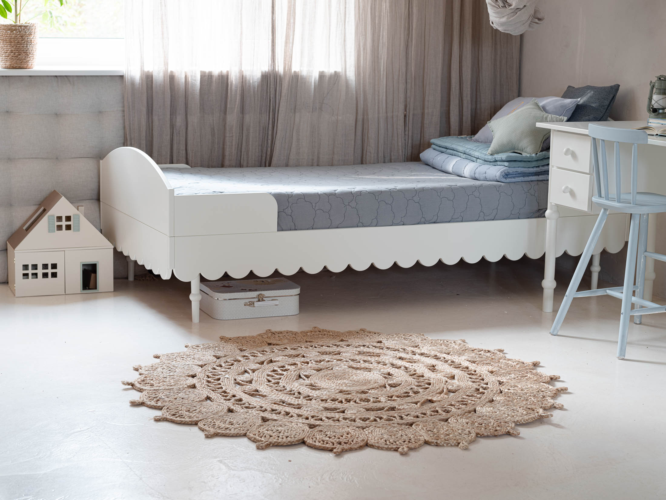 Wood Luck - Bett Babushka 90x200 off-white