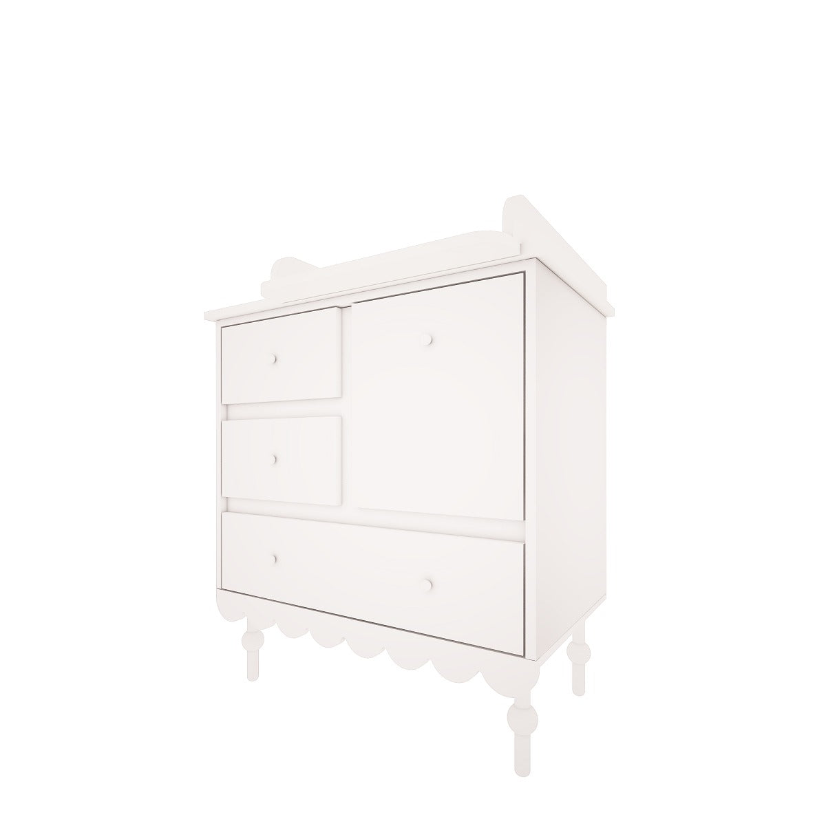Wood Luck - Wickeltisch für Kommode Babushka off-white