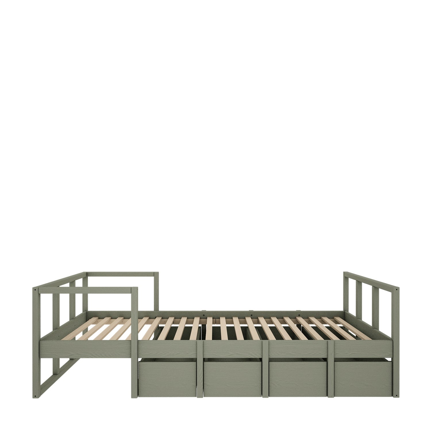 Wood Luck - Bett Tweens 90x200 eucalyptus - mit vier Schubladen