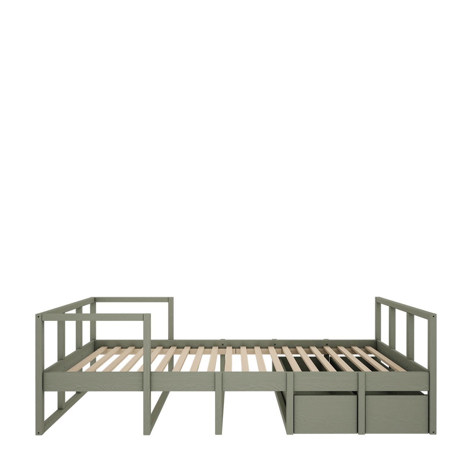Wood Luck - Bett Tweens 90x200 eucalyptus - mit zwei Schubladen