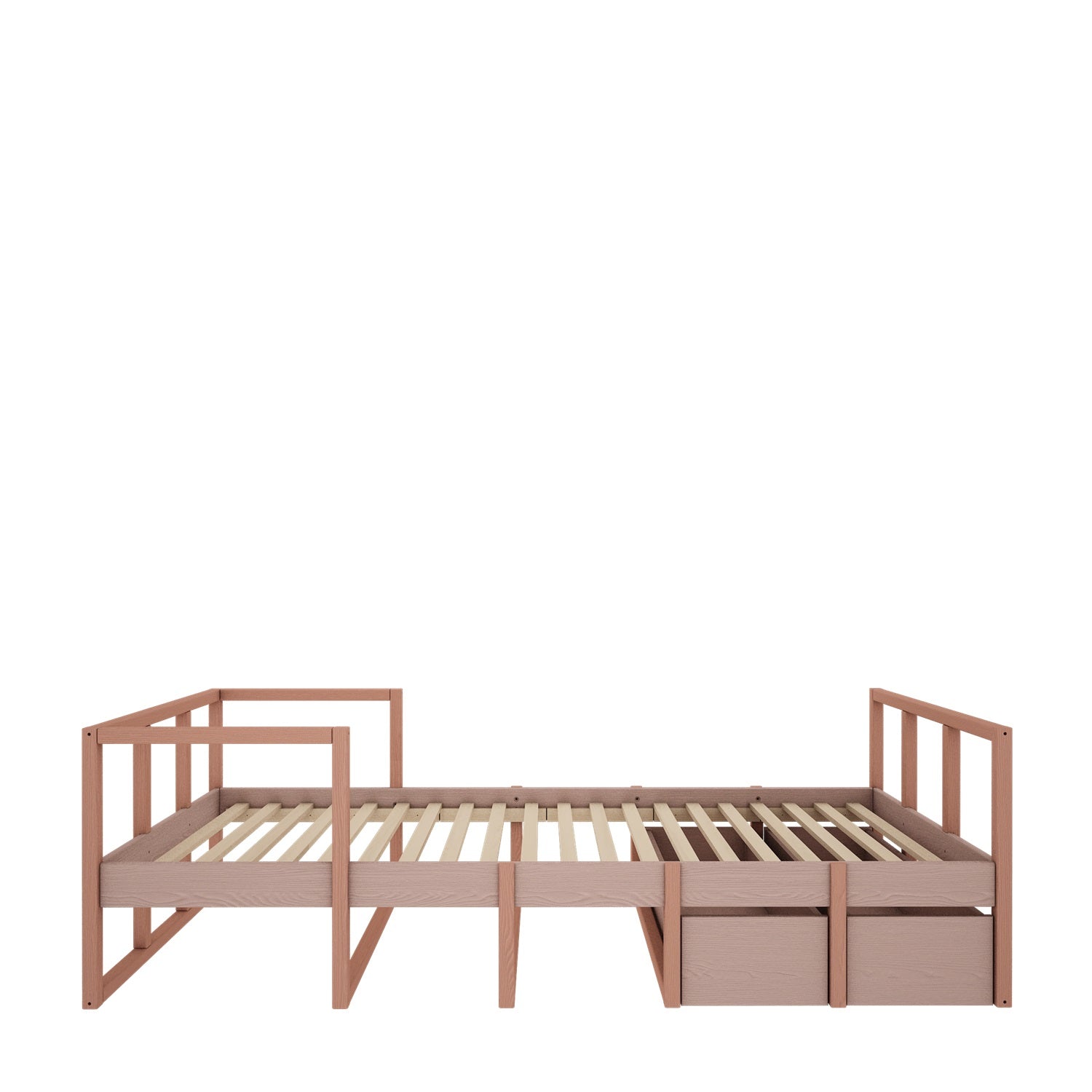 Wood Luck - Bett Tweens 90x200 pink-coral - mit zwei Schubladen