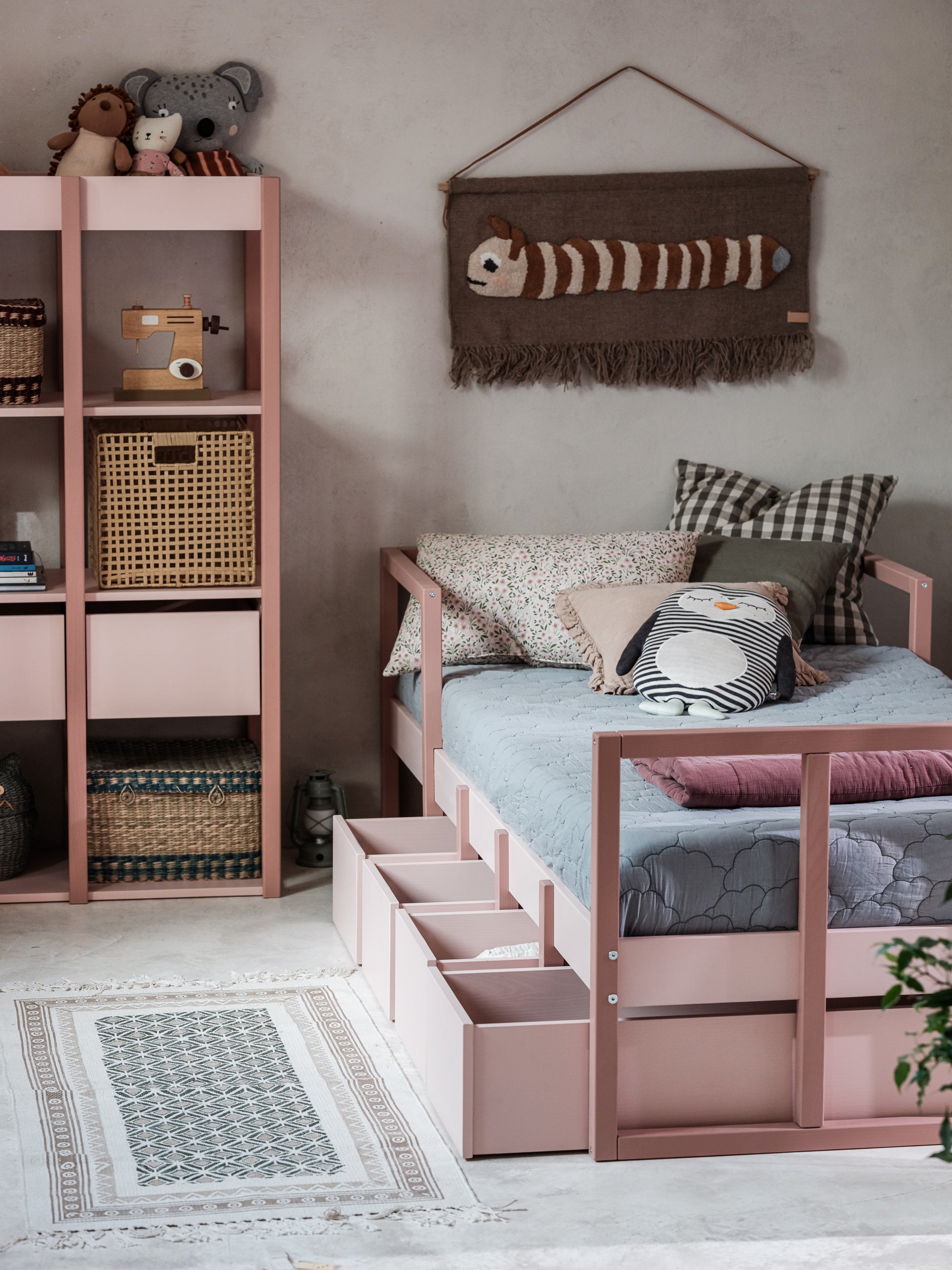 Wood Luck - Bett Tweens 90x200 pink-coral