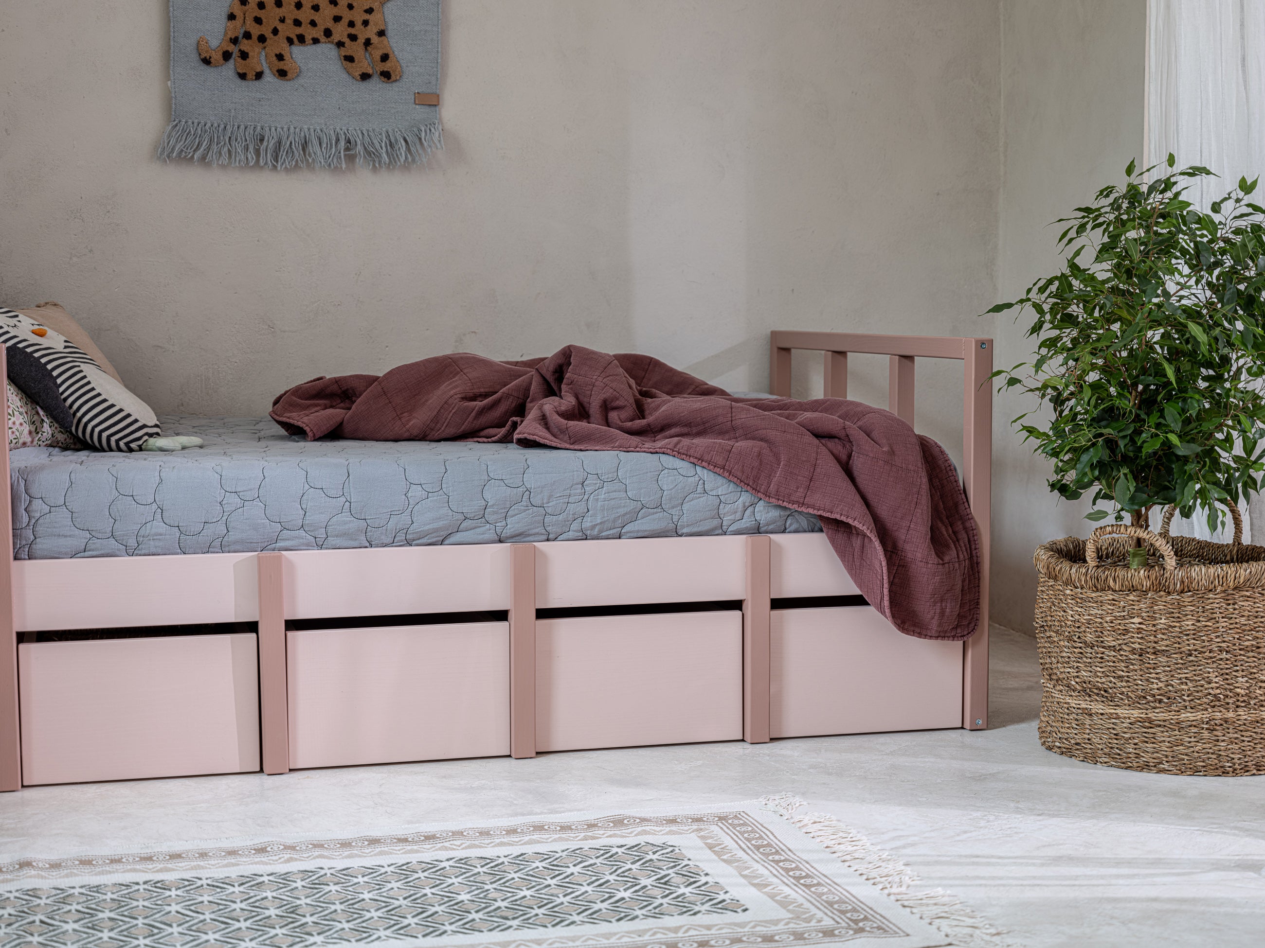 Wood Luck - Bett Tweens 90x200 pink-coral