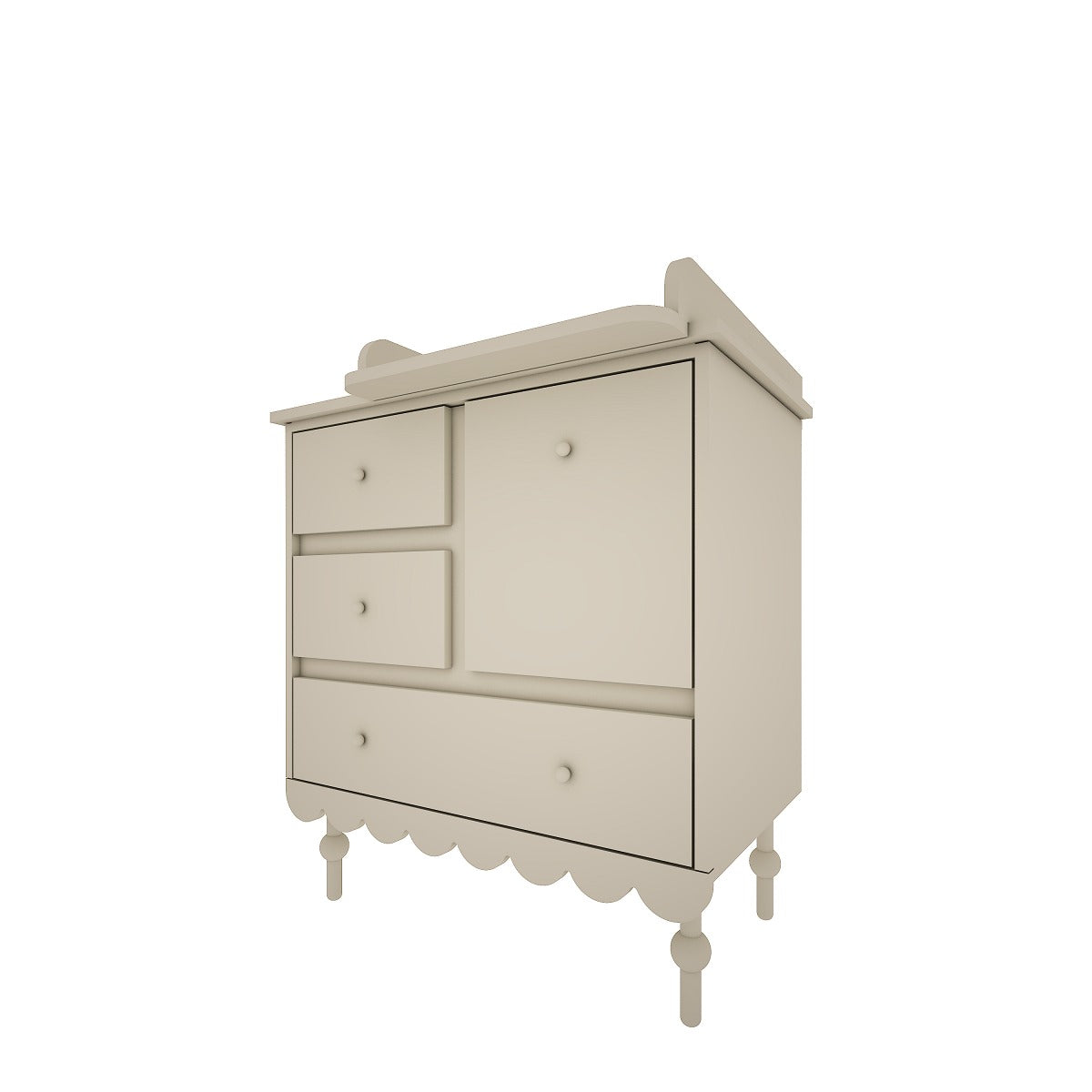 Wood Luck - Wickeltisch für Kommode Babushka olive