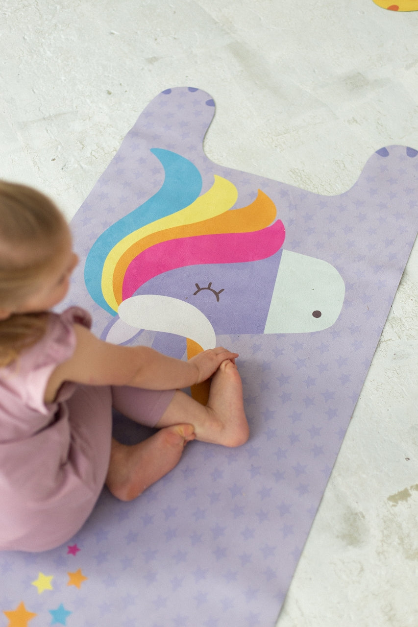 YOGITIER - Yogamatte Kinder: Emmi das Einhorn