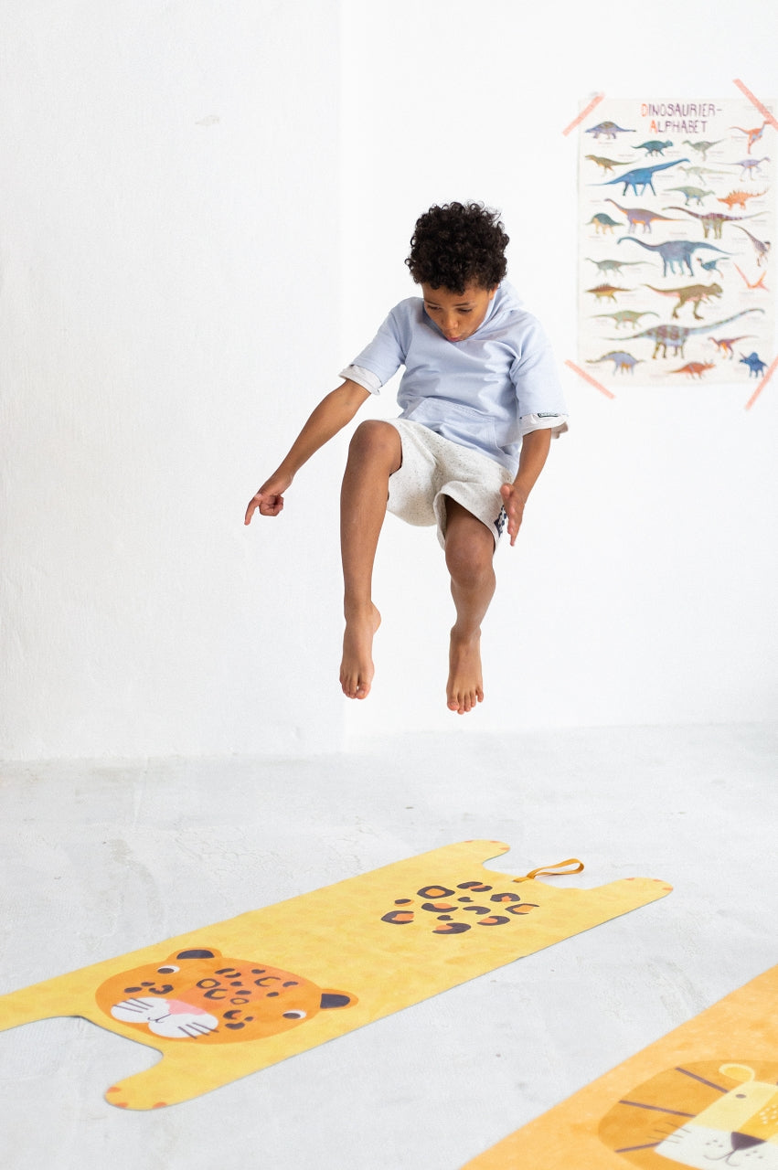 YOGITIER - Yogamatte Kinder: Luka der Leopard