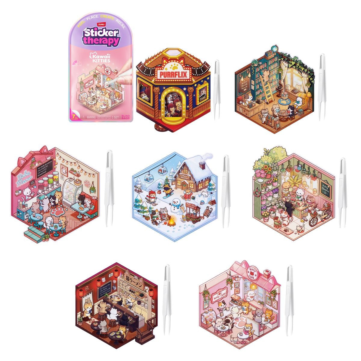 ZURU - Sticker Therapy Kawaii Kätzchen