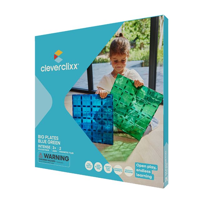 CleverClixx - Magnetbausteine Big Plates Blue Green