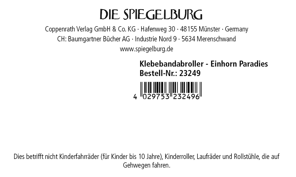Spiegelburg - Einhorn-Paradies Klebebandabroller