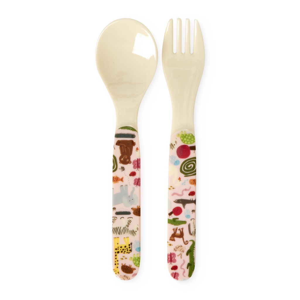 RICE - Besteck-Set Wildlife Rosa