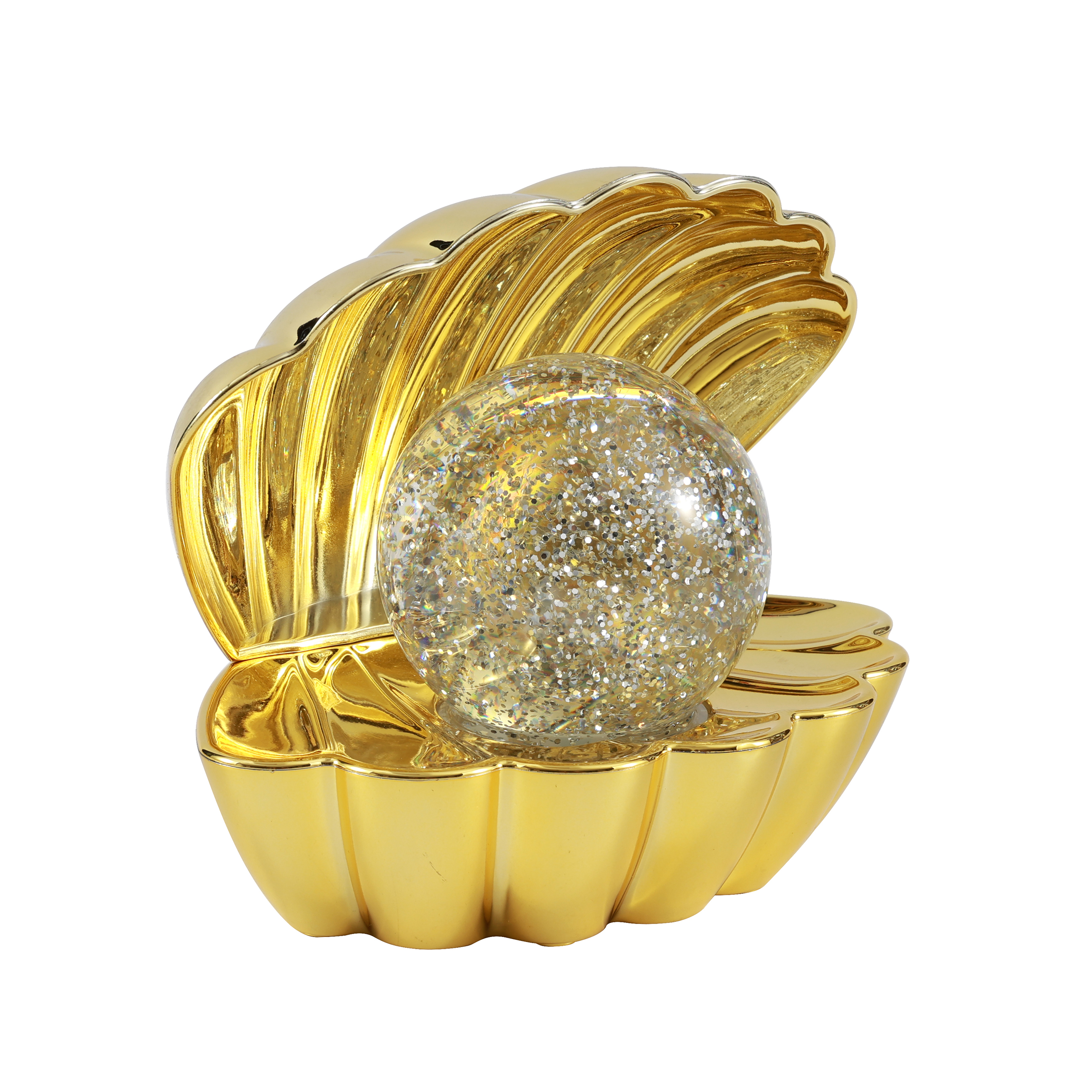 itotal - Muschellampe mit Glitzer gold