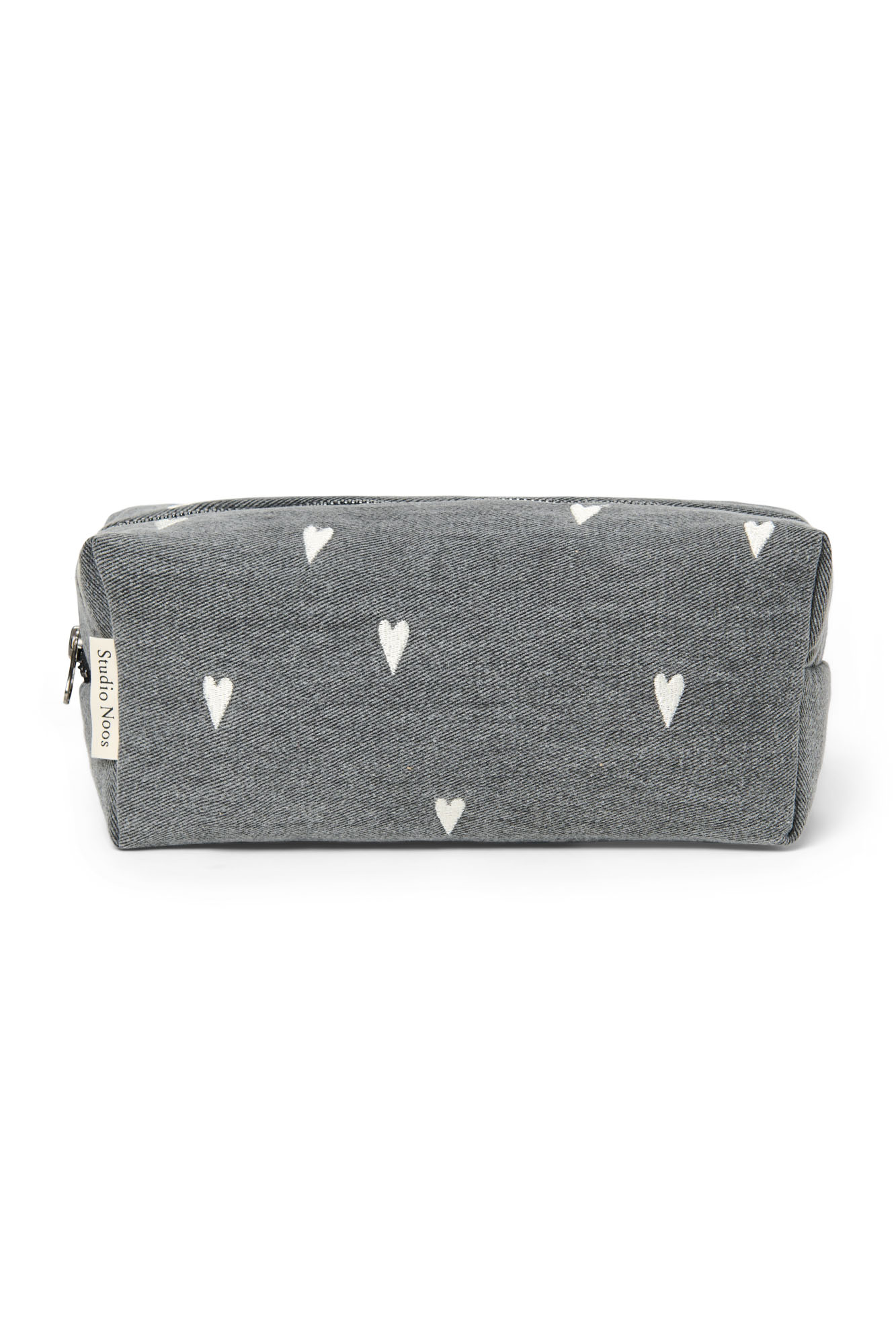Studio Noos - Kulturbeutel Grey Denim Hearts