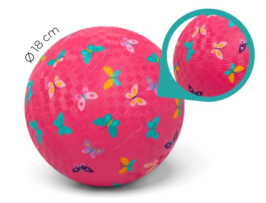 Little L - Ball aus Naturkautschuk "Schmetterlinge" ⌀18cm 