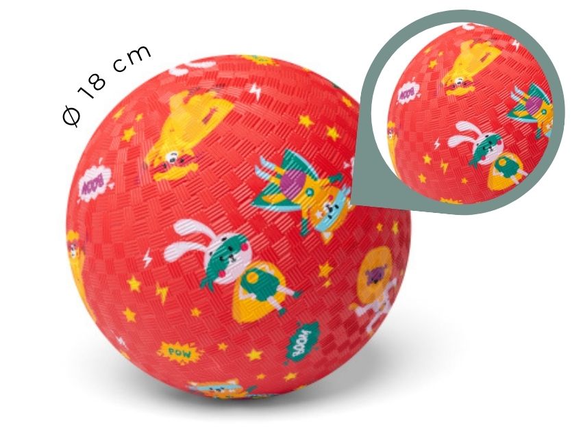 Little L - Ball aus Naturkautschuk "Superhelden" ⌀18cm