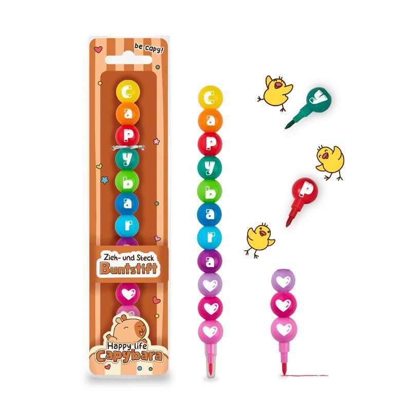 Trendhaus -  Happy Life Capybara Buntstift Zieh- und Steck