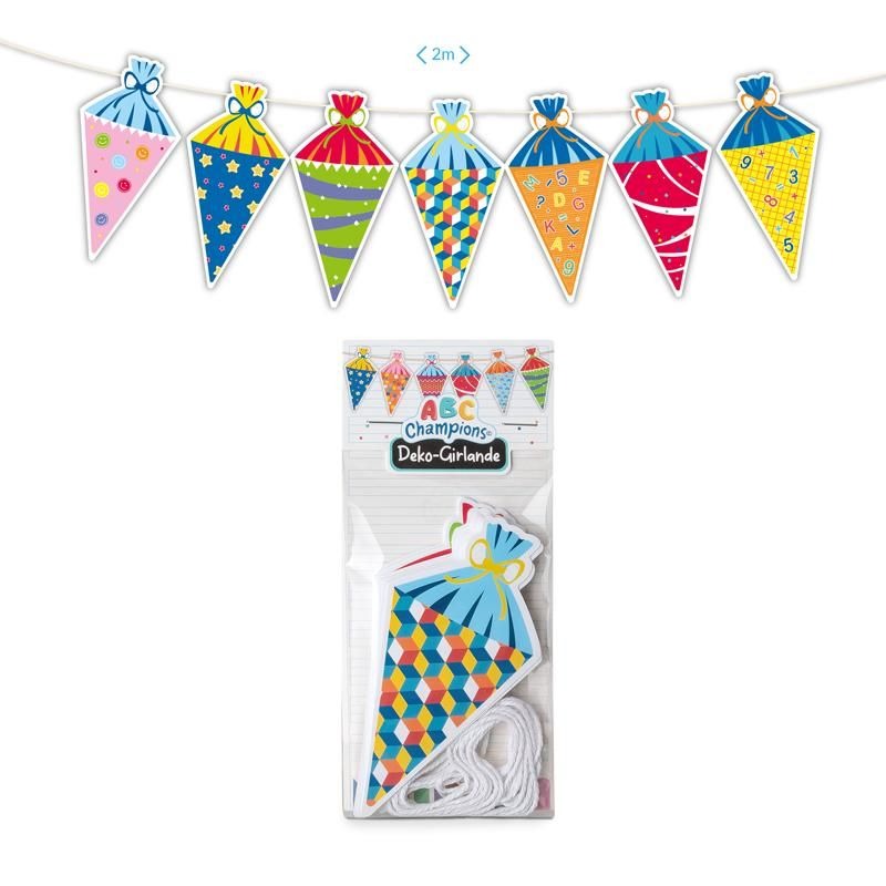 Trendhaus - ABC CHAMPIONS Girlande "Schultüten"