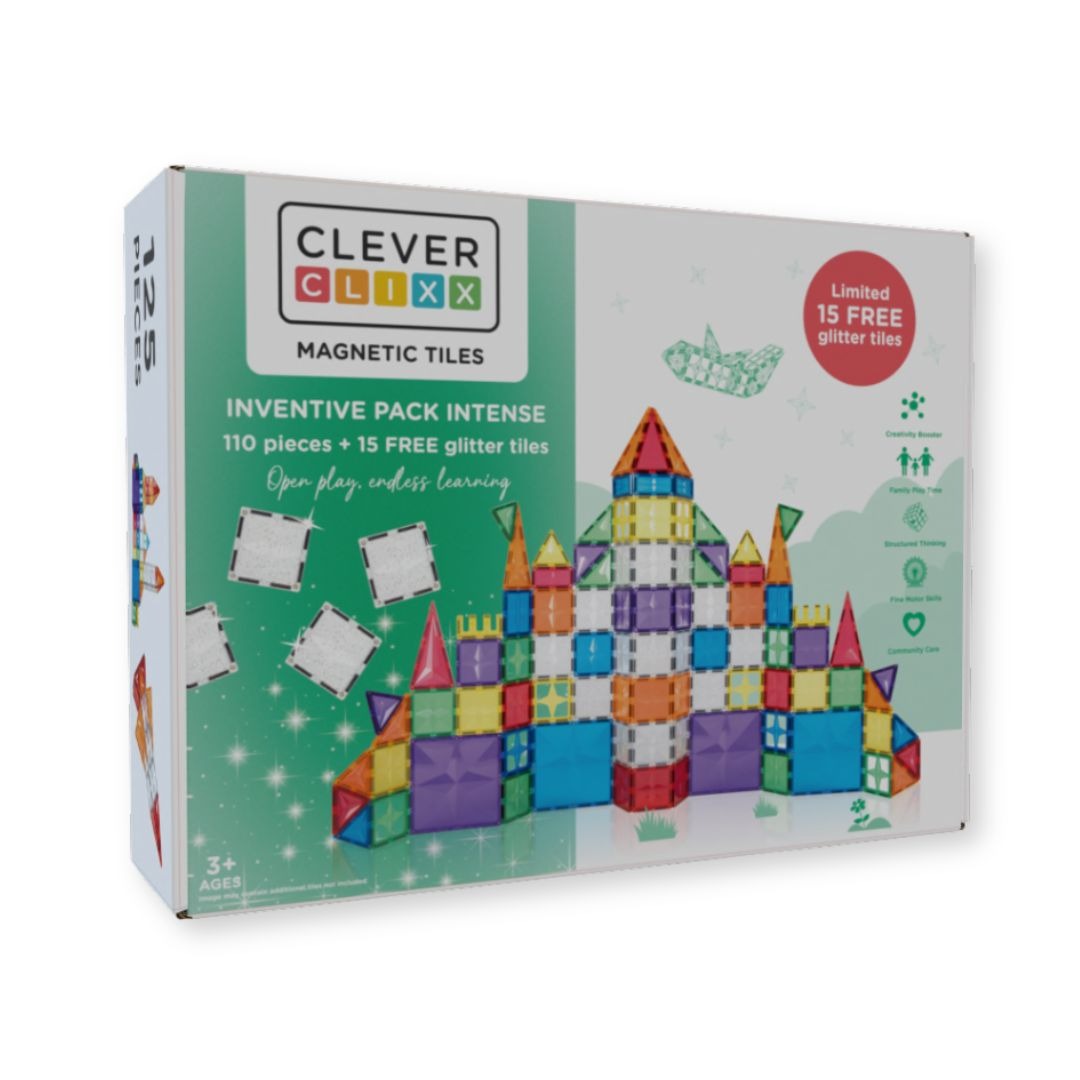 CleverClixx - Magnetbausteine Inventive Pack Intense 110-tlg. + 15 GRATIS CleverClixx - Magnetbausteine Inventive Pack Intense 110-tlg. + 15 GRATIS