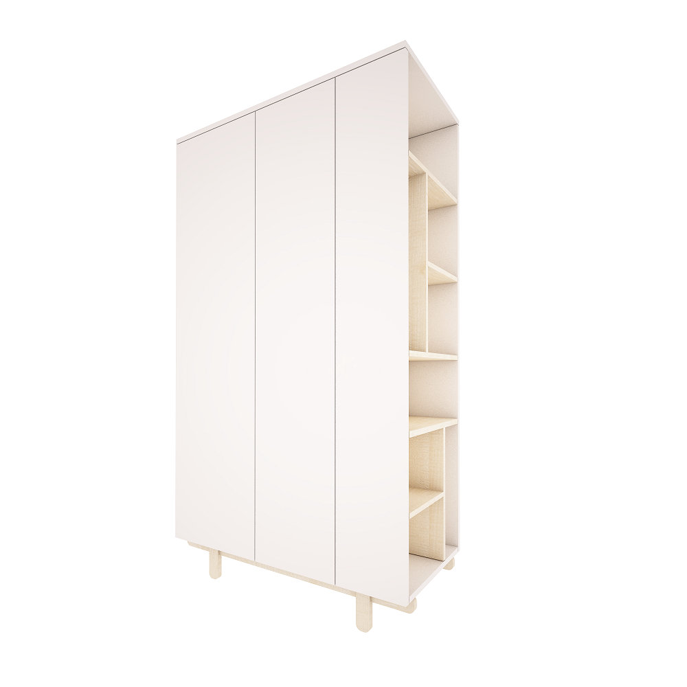 Wood Luck - Kleiderschrank Basic off-white