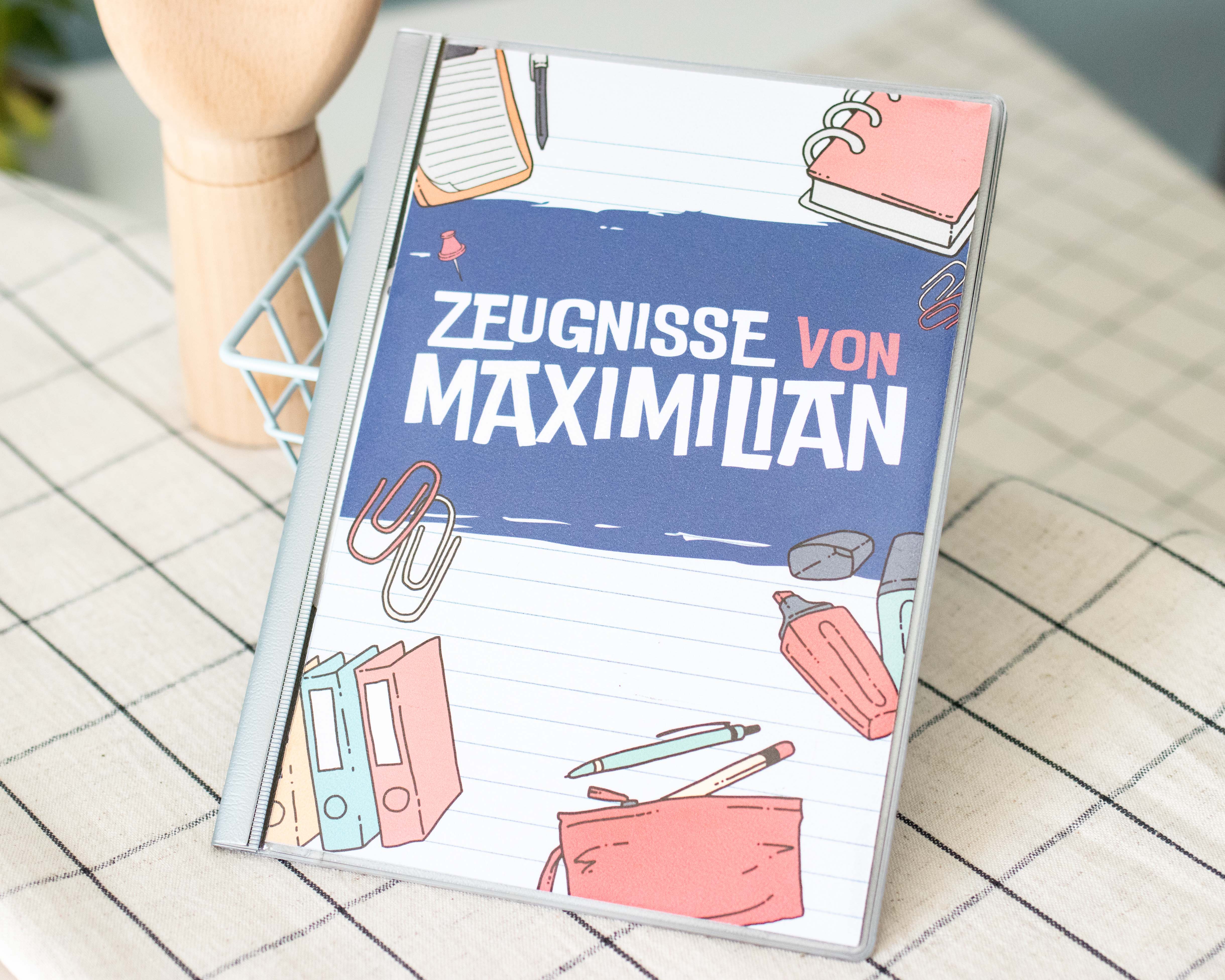 Invy Design - Zeugnismappe A5 „Doodle“ Kunststoff Hefter