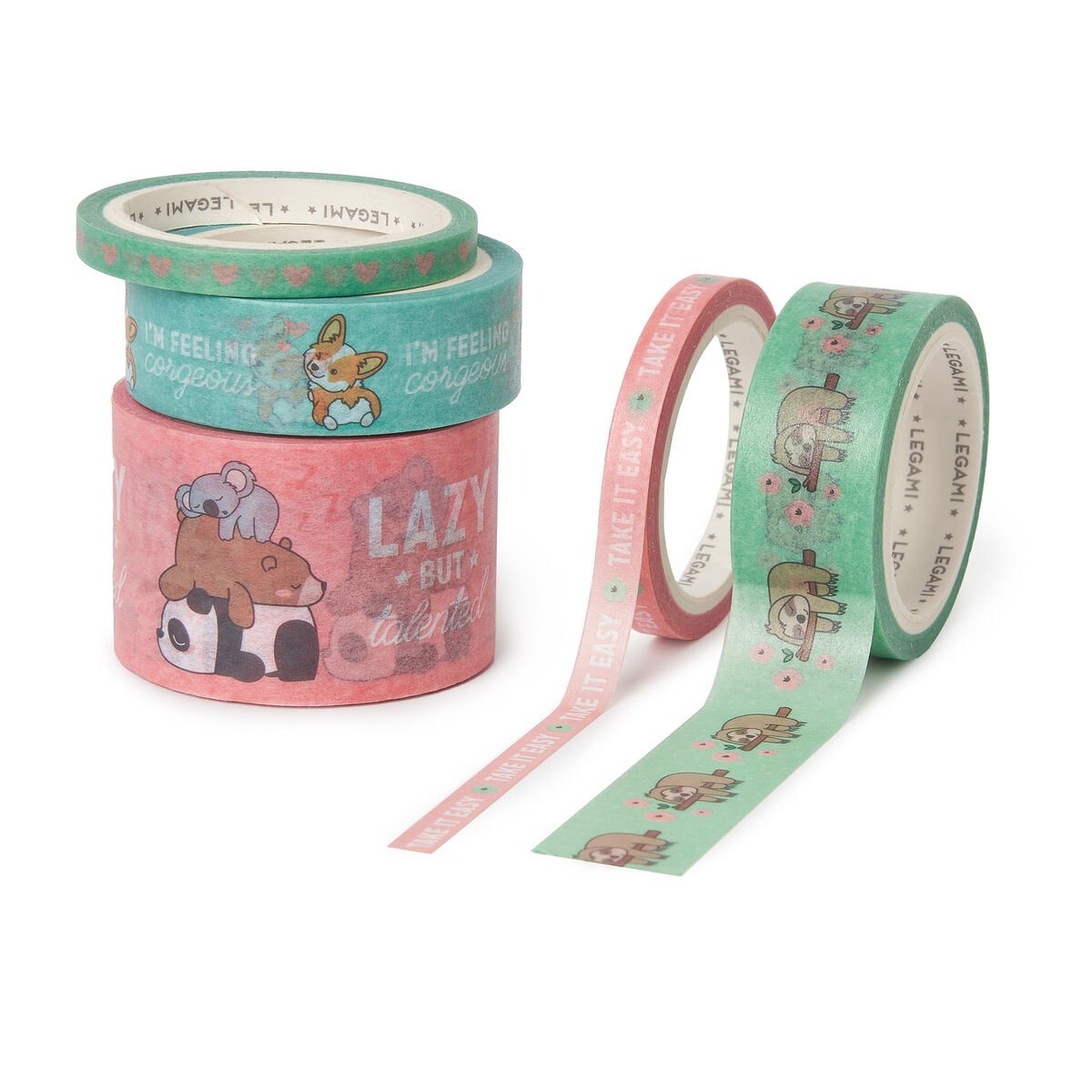 Legami - Washi Tape 5 Rollen Cute Animals