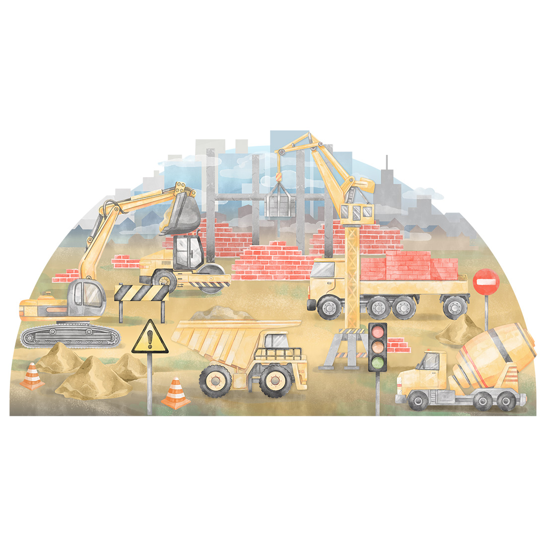 naklejki-budowa-zolta-01 PASTELOWELOVE - Wandsticker "Construction" gelb