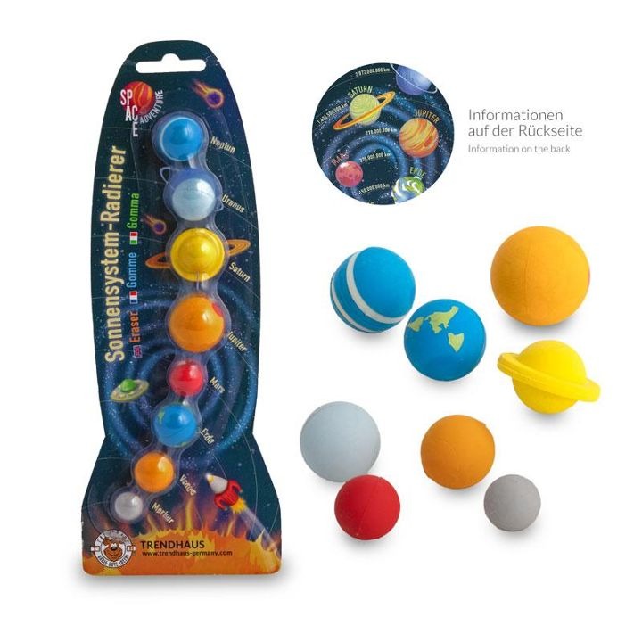 Trendhaus - SPACE ADVENTURE Sonnensystem-Radierer 8er-Set