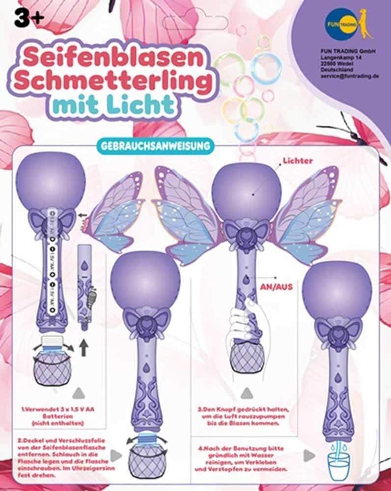 Fun Trading - Seifenblasenmaschine Schmetterling mit Licht