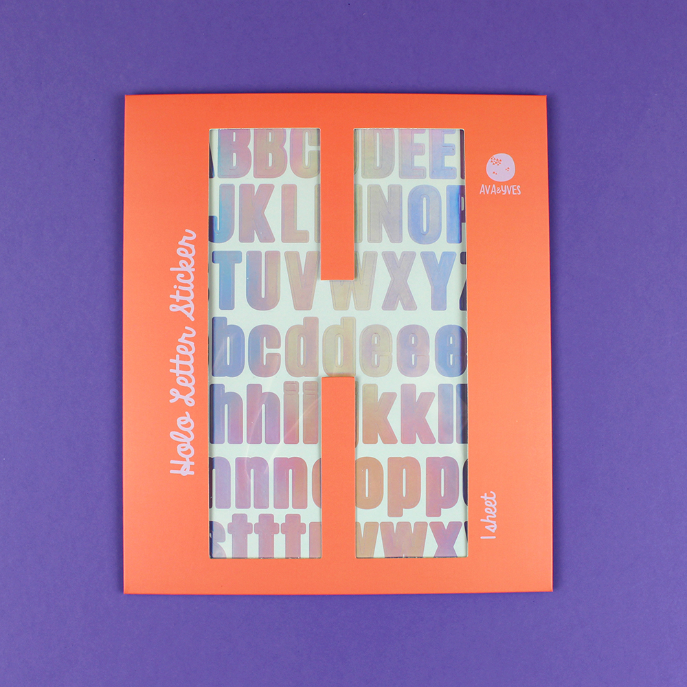 ava&yves -  Buchstaben-Sticker Holo-Effekt Flieder