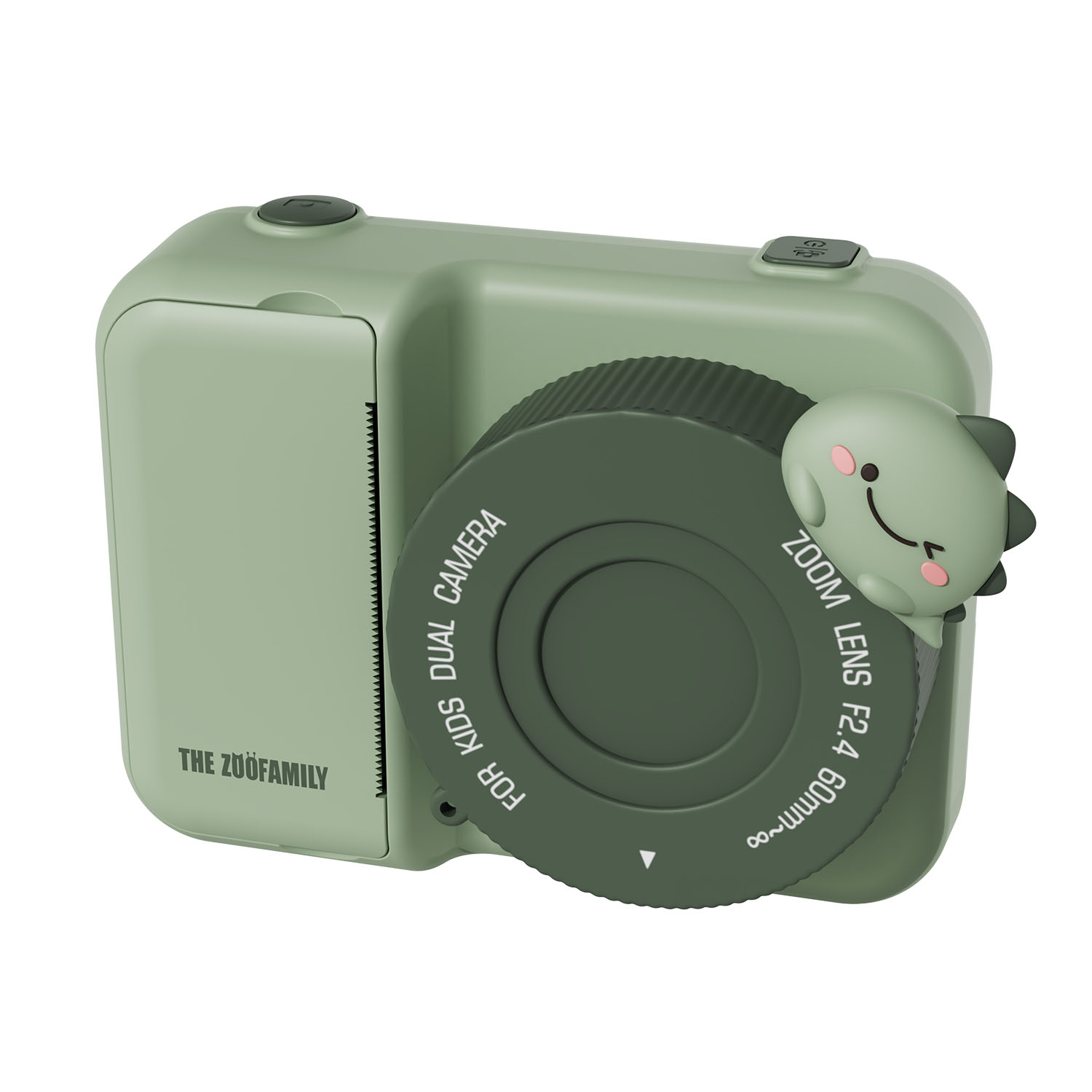 The_Zoofamily_print_camera_green_dino_side_front The Zoofamily - Kinderkamera "Zoo Print"
