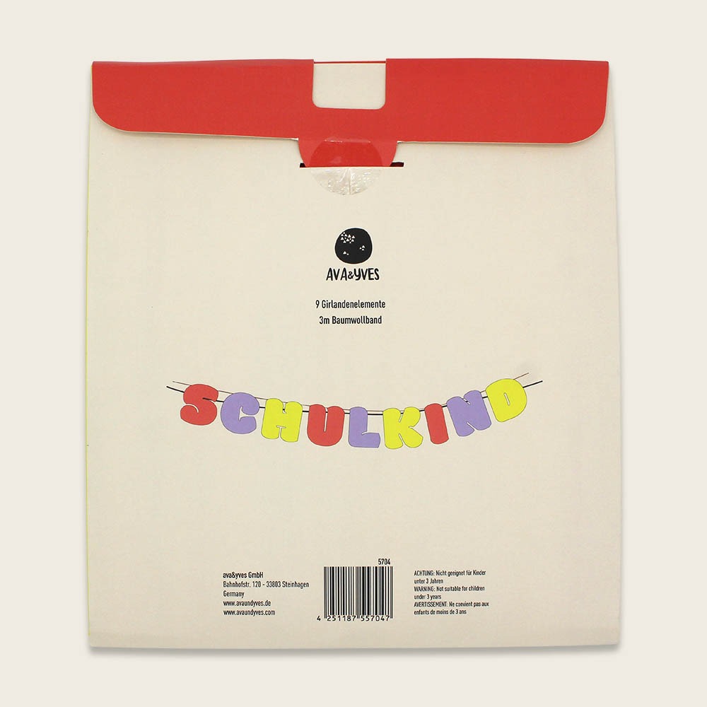 ava&yves - Girlande Schulkind Bunt