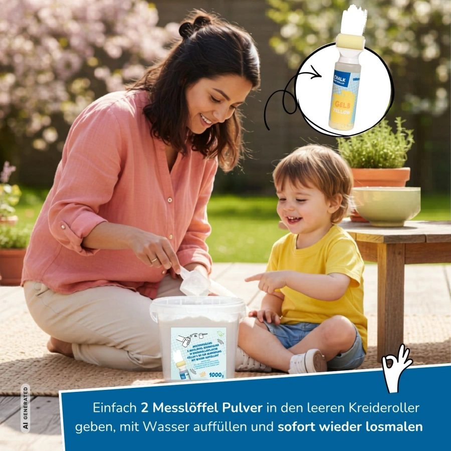 alldoro - Kreidepulver im Eimer 1kg weiß
