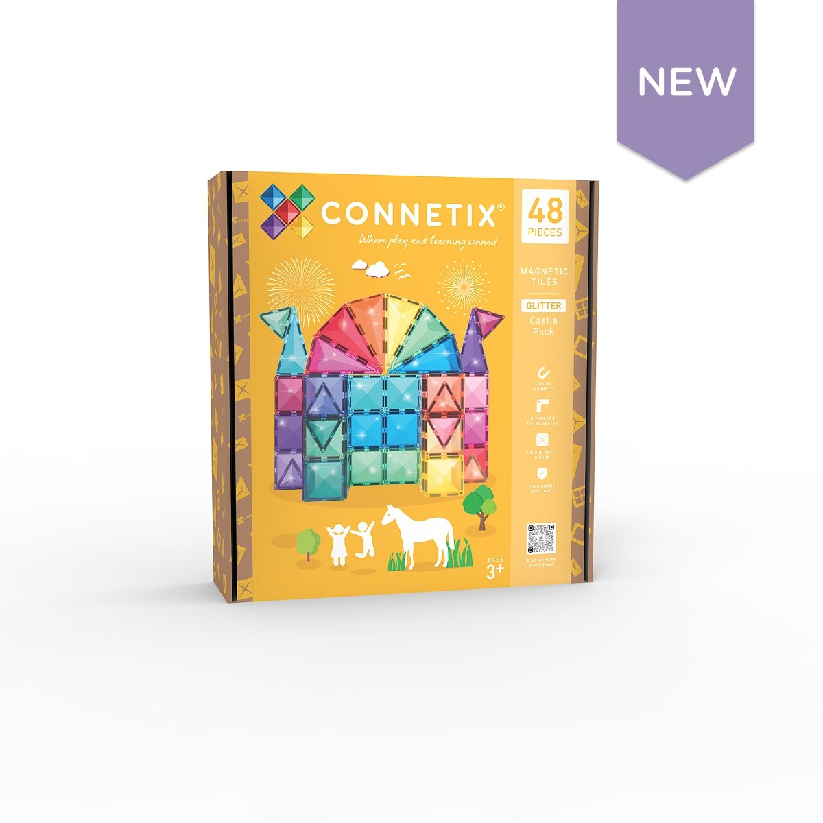 connetix - Magnetbausteine Glitter Castle Pack 48-tlg.