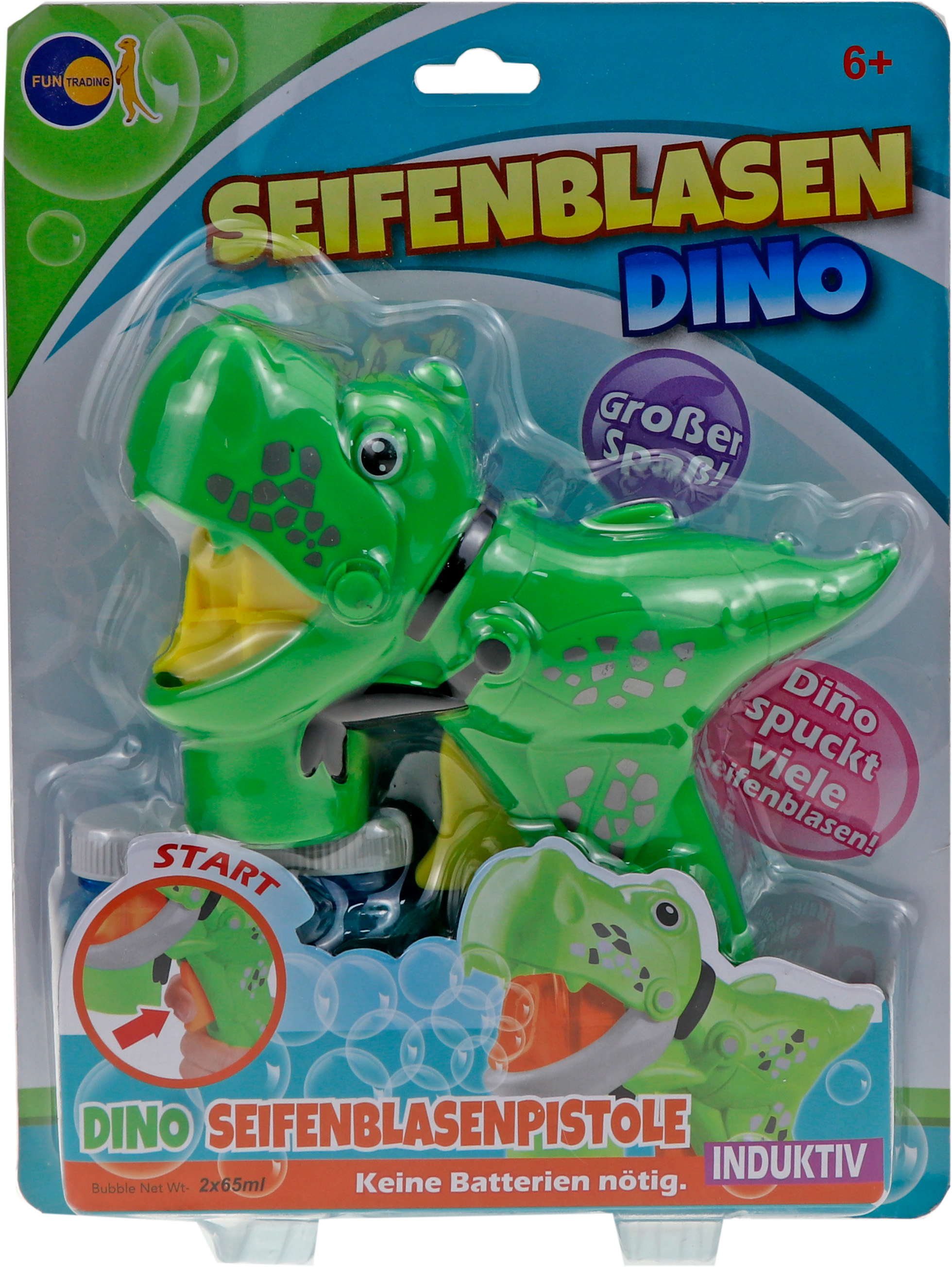 4946-Seifenblasenpistole-Dino-grun Fun Trading - Seifenblasenpistole Dino - manuell
