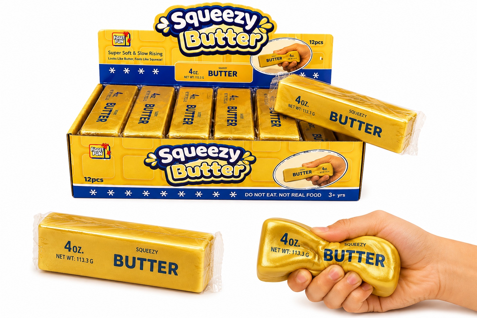 Triton-X - Fidget: Squishy Butter gold 13,5cm