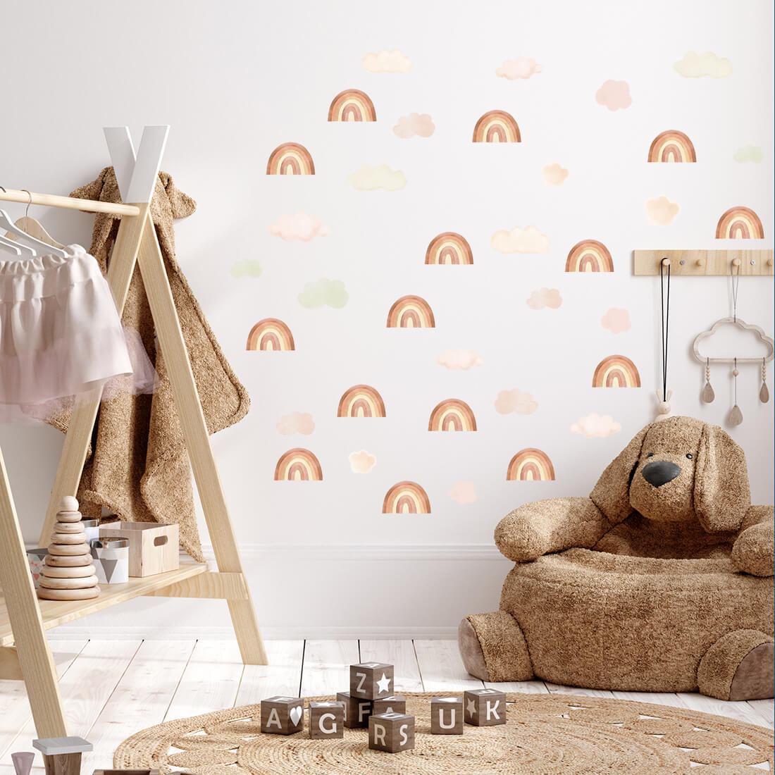 mini-tecze-bezowe-01 PASTELOWELOVE - Wandsticker " Mini Rainbow" beige