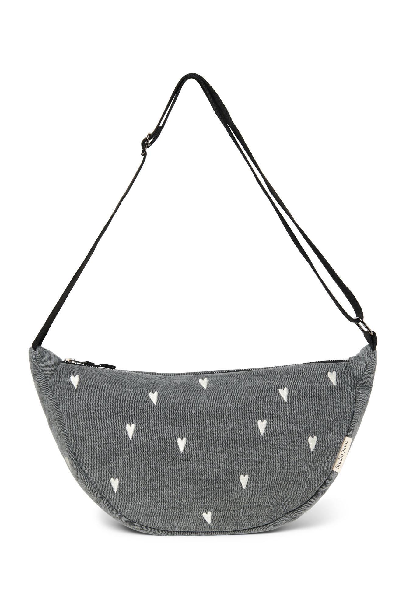 Studio Noos - Tasche Fanny Pack Grey Denim Hearts