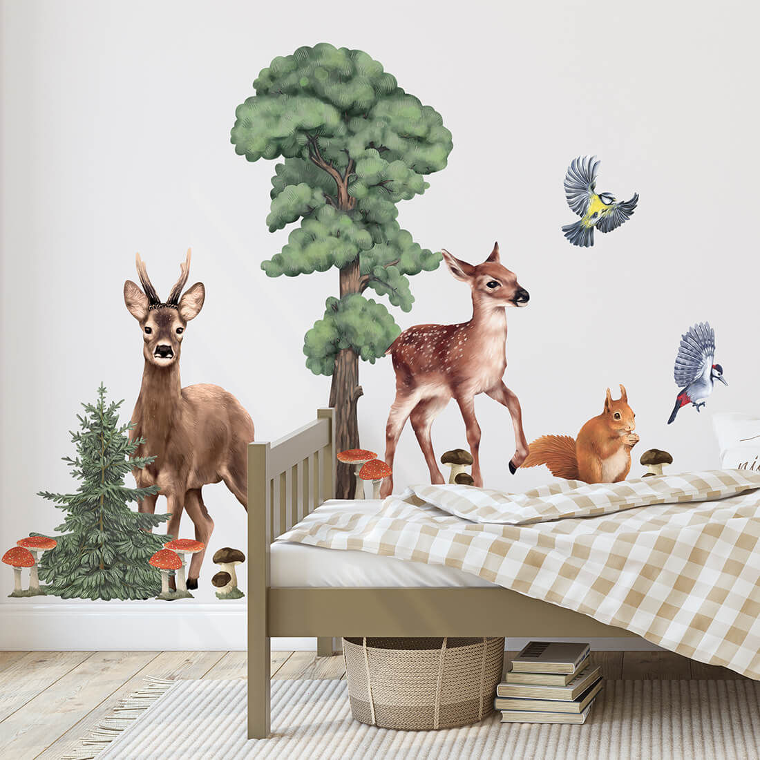 lesne-zwierzeta-2-naklejka-naklejka-dla-dzieci-dekoracje-pokoju PASTELOWELOVE - Wandsticker "Forest Animals II"