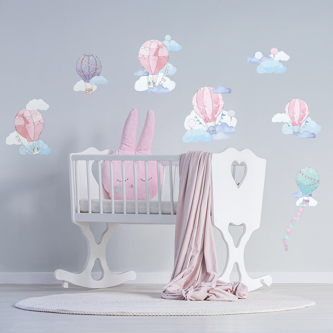 balony-rozowe-naklejka-naklejka-dla-dzieci-dekoracje-pokoju-2 PASTELOWELOVE - Wandsticker "balloons" pink