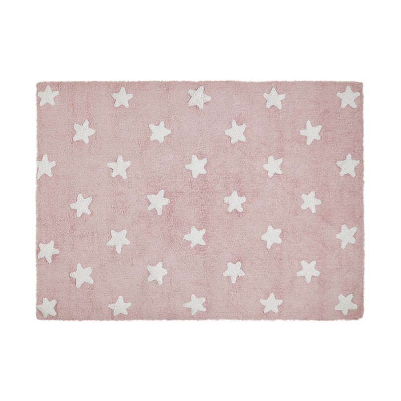 Lorena Canals - Teppich "Estrella Tricolor" Star Pink/White