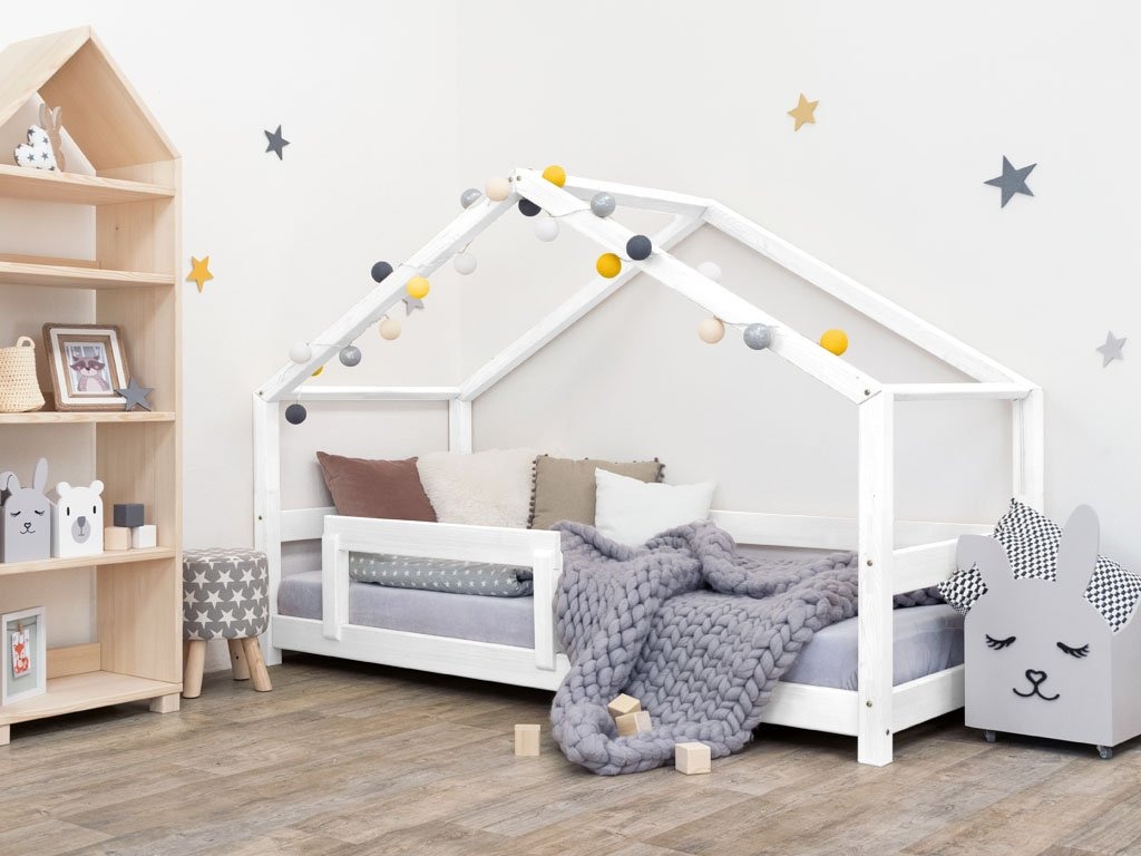 BENLEMI - Hausbett "Lucky" mit Bettgitter