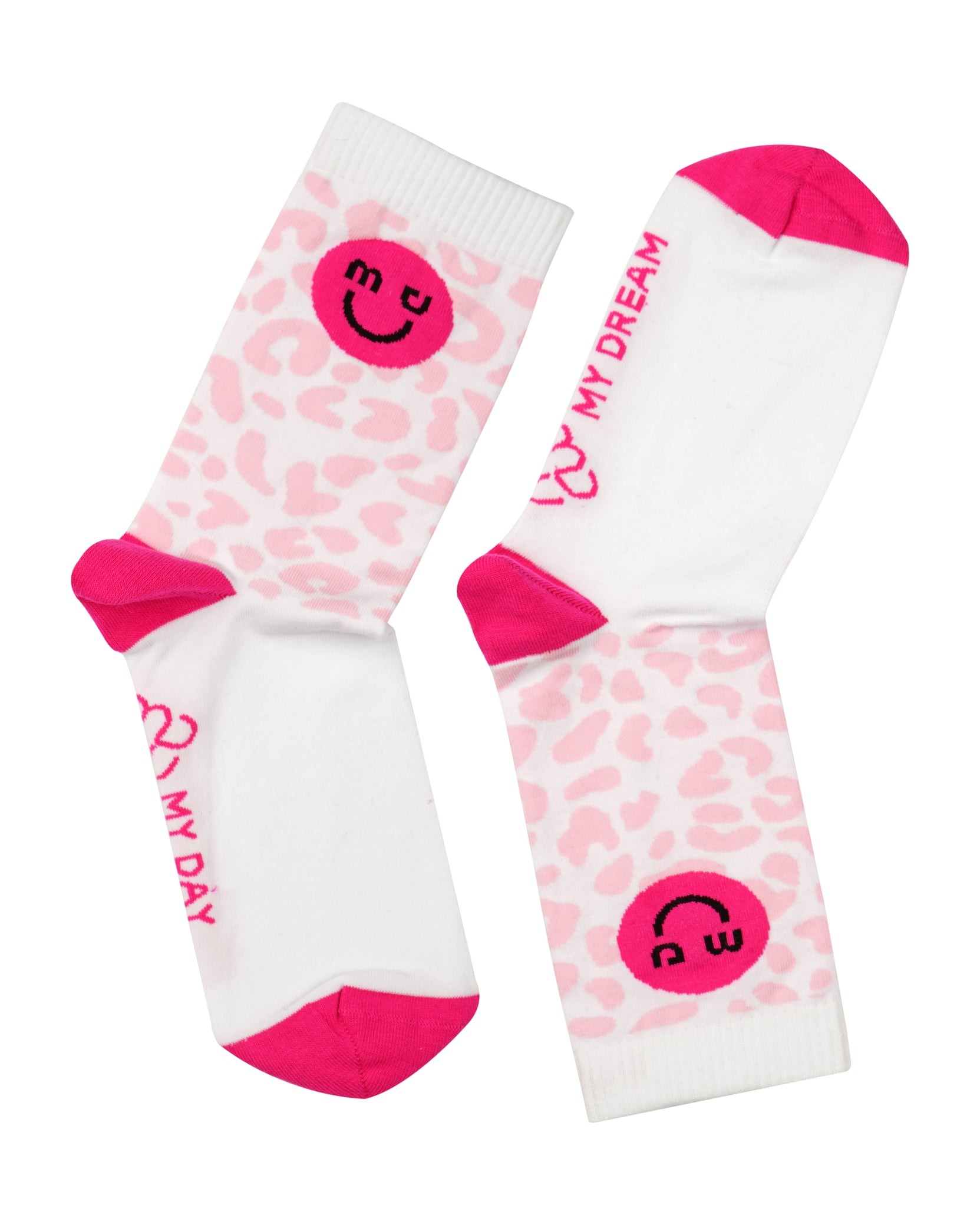 My day My dream - Socken Erwachsene Neon Pink Leo