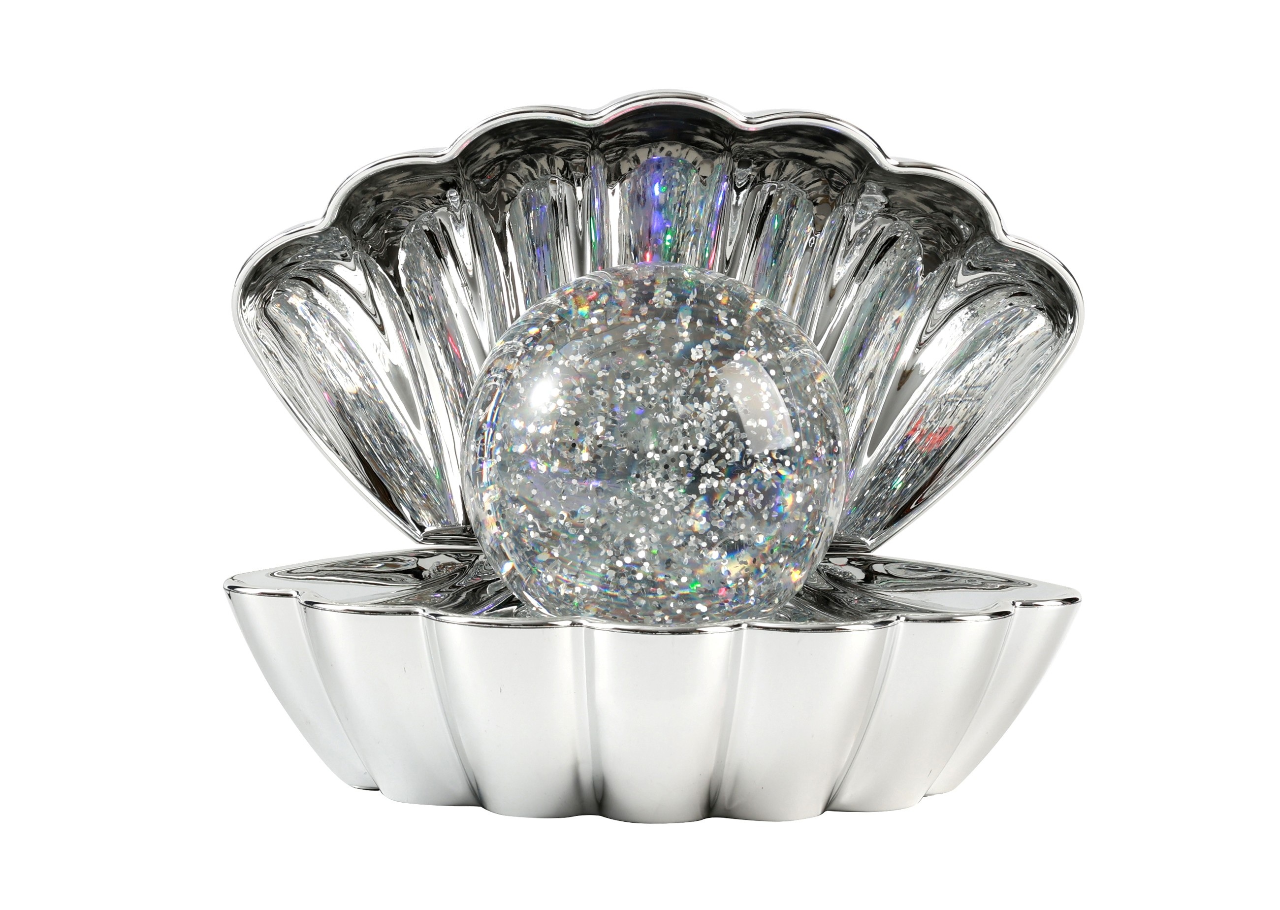 itotal - Muschellampe mit Glitzer silber itotal - Muschellampe mit Glitzer silber